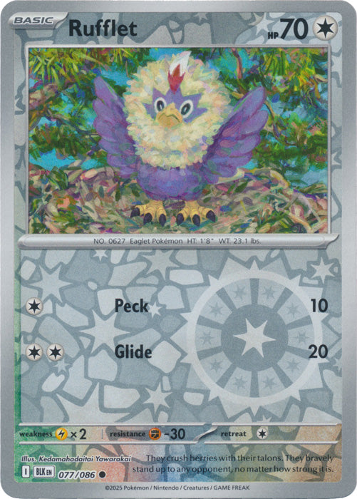 Rufflet : BLACK BOLT (Reverse holo) - 077/086