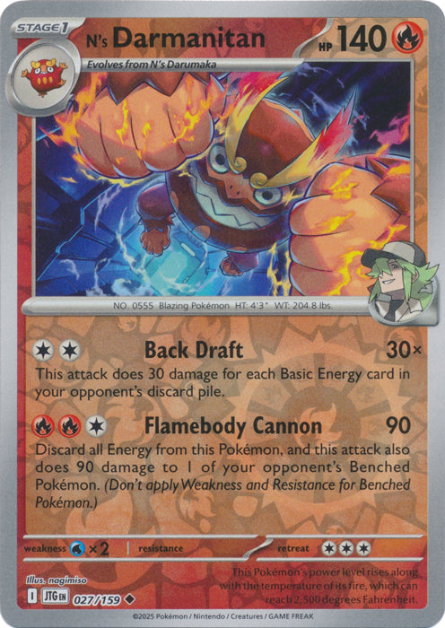 N's Darmanitan : JOURNEY TOGETHER (Reverse holo) - 027/159