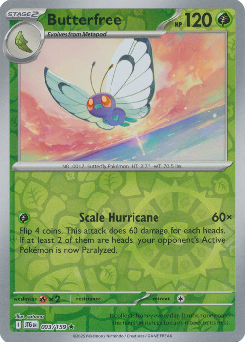 Butterfree : JOURNEY TOGETHER (Reverse holo) - 003/159