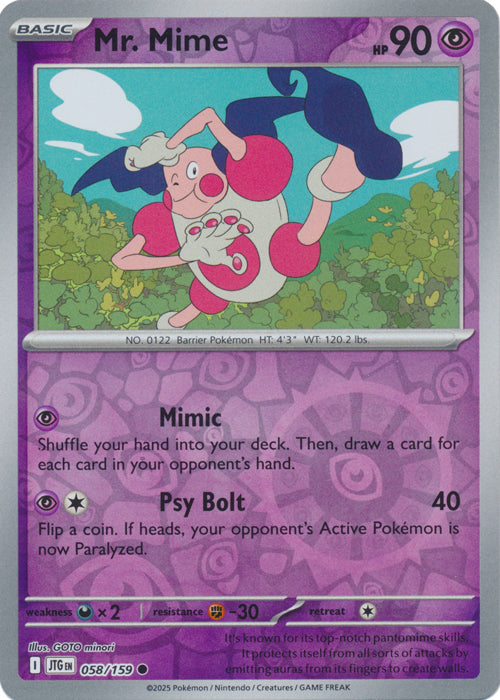 Mr. Mime : JOURNEY TOGETHER (Reverse holo) - 058/159
