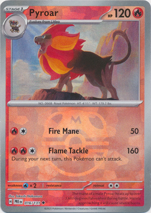 Pyroar : PRISMATIC EVOLUTIONS (Masterball Reverse holo) - 016/131