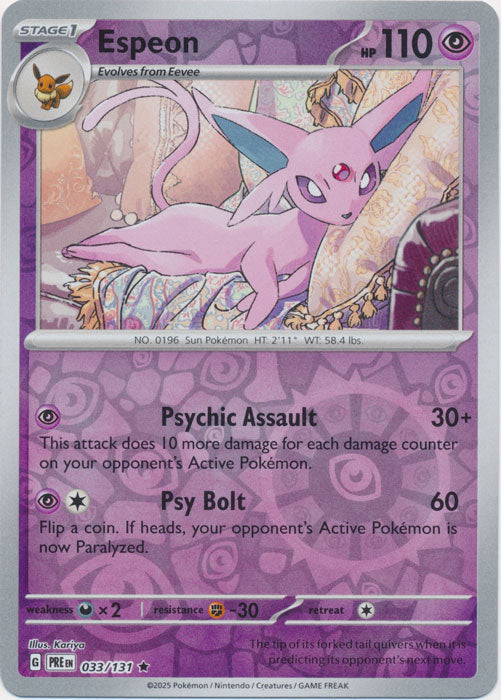 Espeon : PRISMATIC EVOLUTIONS (Reverse holo) - 033/131