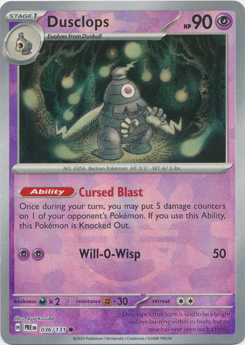 Dusclops : PRISMATIC EVOLUTIONS (Pokeball Reverse holo) - 036/131