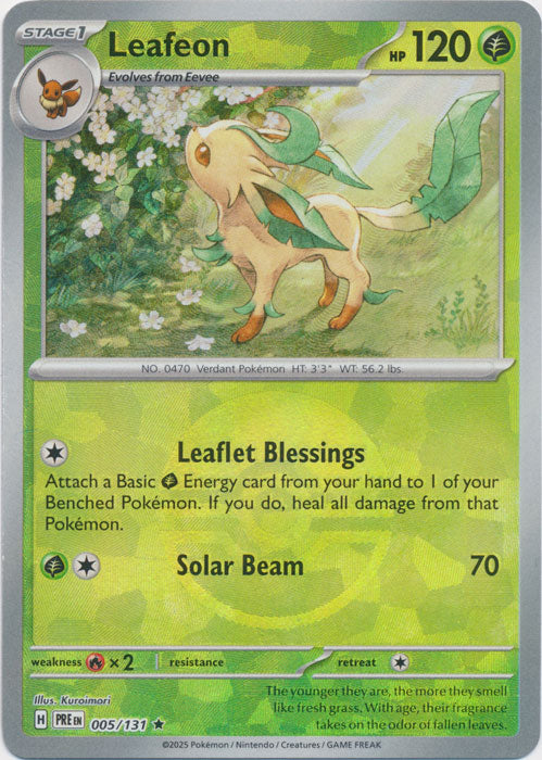 Leafeon : PRISMATIC EVOLUTIONS (Pokeball Reverse holo) - 005/131