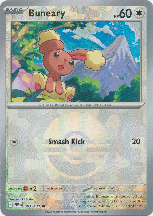Buneary : PRISMATIC EVOLUTIONS (Pokeball Reverse holo) - 083/131