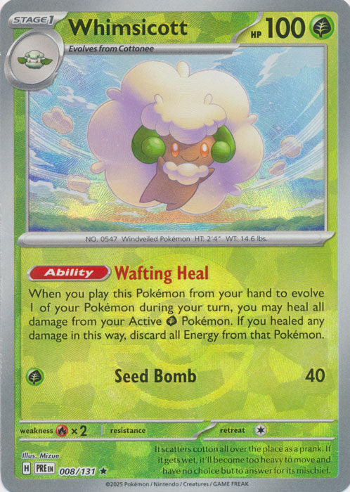 Whimsicott : PRISMATIC EVOLUTIONS (Pokeball Reverse holo) - 008/131