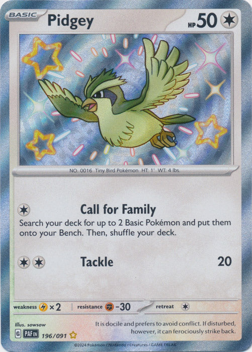 Pidgey : PALDEAN FATES - 196/091