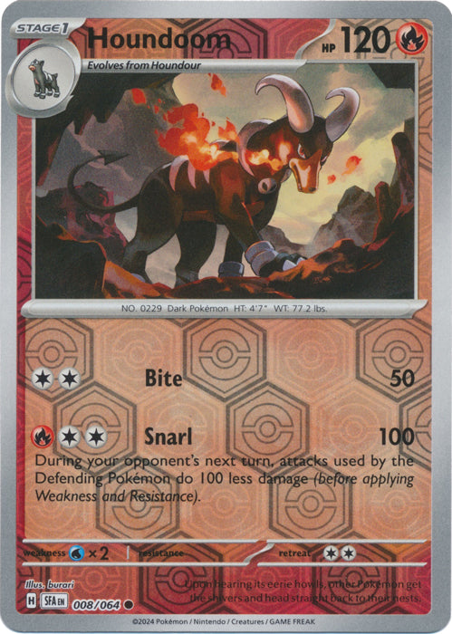 Houndoom : SHROUDED FABLE (Reverse holo) - 008/064
