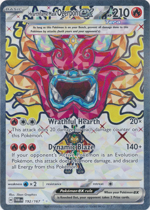 Hearthflame Mask Ogerpon ex : TWILIGHT MASQUERADE - 192/167