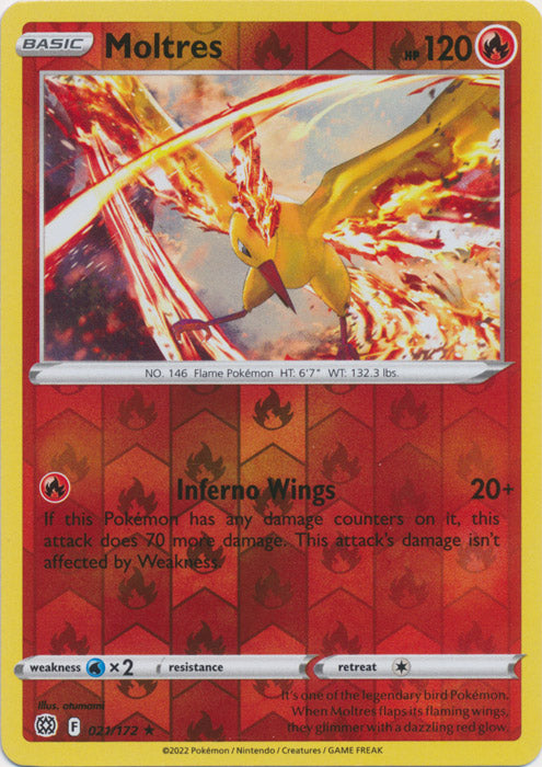 Moltres : BRILLIANT STARS (Reverse holo) - 021/172