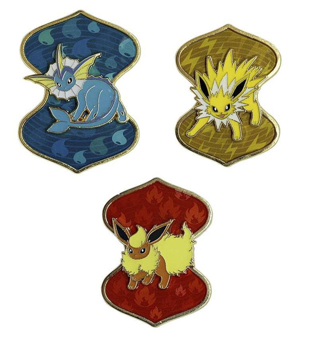 Vaporeon, Flareon & Jolteon Pin Badge Set