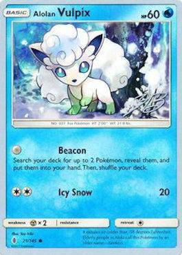 Alolan Vulpix : Zachary Bokhari 2017 World Championship - 21/145
