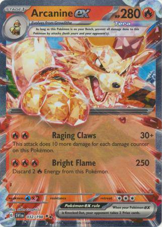 Arcanine ex : SCARLET & VIOLET BASE - 032/198