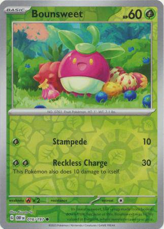 Bounsweet : OBSIDIAN FLAMES (Reverse holo) - 016/197