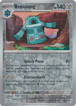 Bronzong : OBSIDIAN FLAMES (Reverse holo) - 145/197