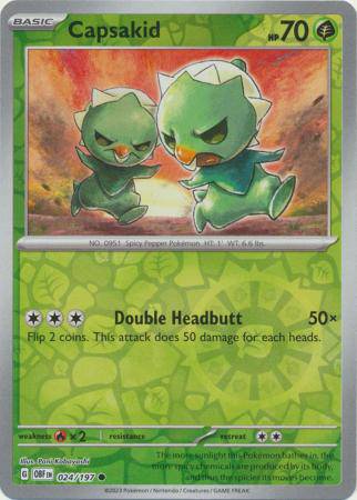 Capsakid : OBSIDIAN FLAMES (Reverse holo) - 024/197