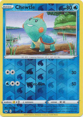 Chewtle : SWORD & SHIELD BASE (Reverse holo) - 060/202