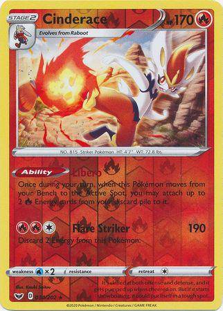 Cinderace : SWORD & SHIELD BASE (Reverse holo) - 034/202