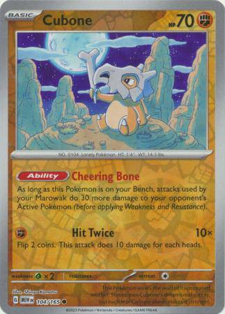 Cubone : 151 (Reverse holo) - 104/165