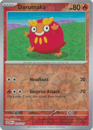 Darumaka : OBSIDIAN FLAMES (Reverse holo) - 034/197