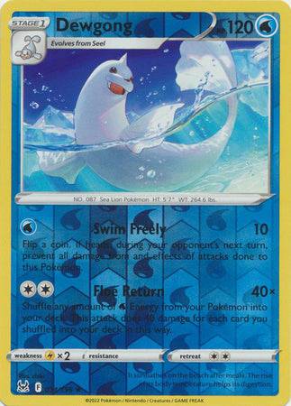 Dewgong : LOST ORIGIN (Reverse holo) - 034/196