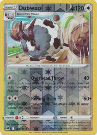 Dubwool : CROWN ZENITH (Reverse holo) - 122/159