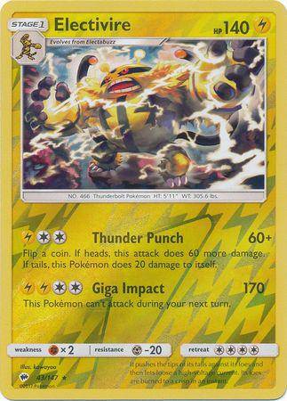 Electivire : BURNING SHADOWS (Reverse holo) - 43/147