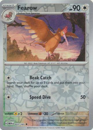 Fearow : 151 (Reverse holo) - 022/165