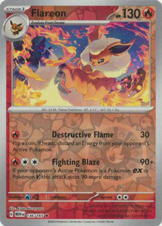 Flareon : 151 (Reverse holo) - 136/165