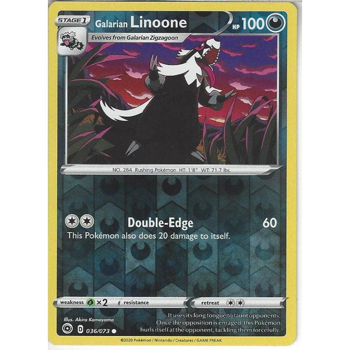 Galarian Linoone : CHAMPION'S PATH (Reverse holo) - 036/073