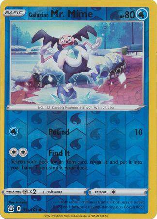 Galarian Mr. Mime : BATTLE STYLES (Reverse holo)- 034/163