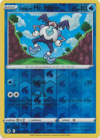 Galarian Mr. Mime : CROWN ZENITH (Reverse holo) - 030/159