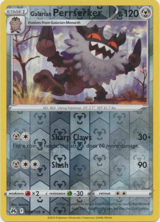 Galarian Perrserker : CROWN ZENITH (Reverse holo) - 085/159