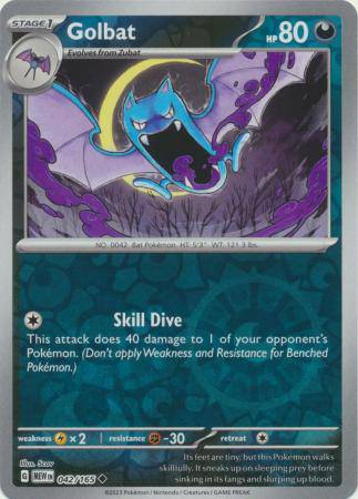 Golbat : 151 (Reverse holo) - 042/165