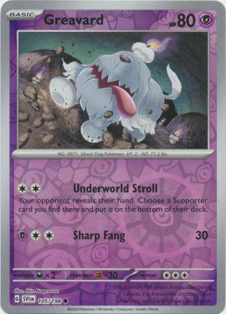 Greavard : SCARLET & VIOLET BASE (Reverse holo) - 105/198