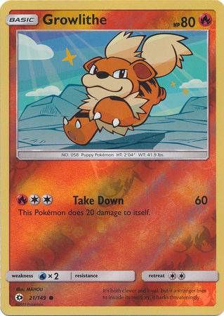 Growlithe : SUN & MOON BASE (Reverse holo) - 21/149