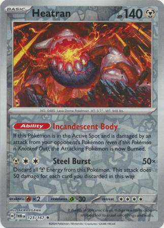 Heatran : TWILIGHT MASQUERADE (Reverse holo) - 123/167