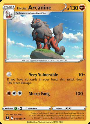 Hisuian Arcanine : LOST ORIGIN (Non-Holo Exclusive) - 084/196