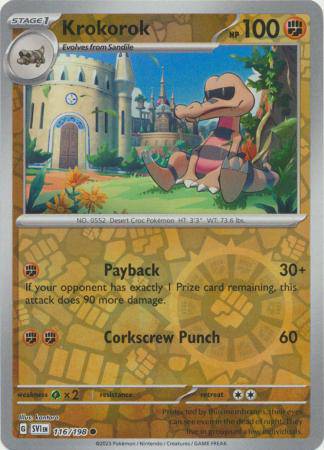 Krokorok : SCARLET & VIOLET BASE (Reverse holo) - 116/198