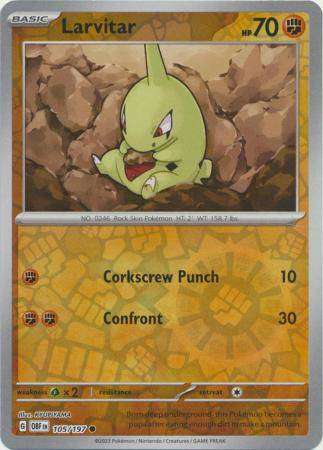 Larvitar : OBSIDIAN FLAMES (Reverse holo) - 105/197