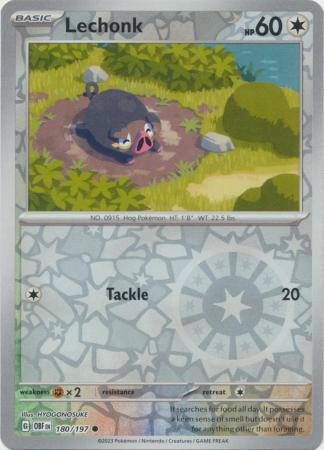 Lechonk : OBSIDIAN FLAMES (Reverse holo) - 180/197