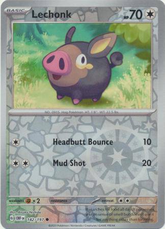 Lechonk : OBSIDIAN FLAMES (Reverse holo) - 182/197