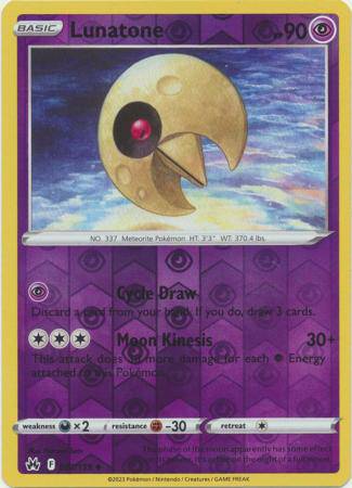Lunatone : CROWN ZENITH (Reverse holo) - 062/159
