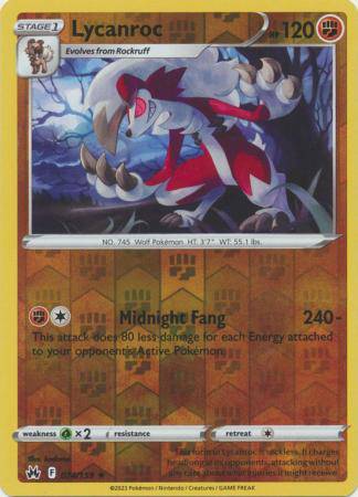 Lycanroc : CROWN ZENITH (Reverse holo) - 074/159