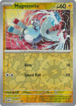 Magnemite : OBSIDIAN FLAMES (Reverse holo) - 063/197