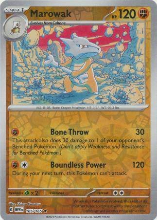 Marowak : 151 (Reverse holo) - 105/165