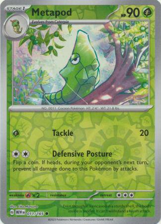 Metapod : 151 (Reverse holo) - 011/165