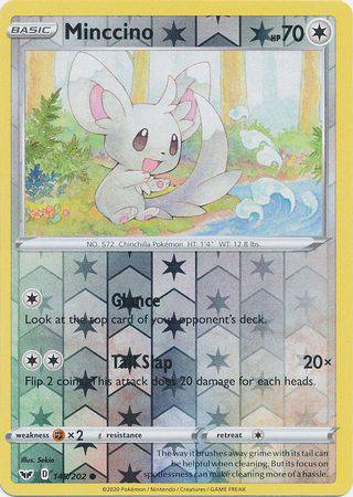 Minccino : SWORD & SHIELD BASE (Reverse holo) - 145/202
