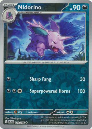 Nidorino : 151 (Reverse holo) - 033/165