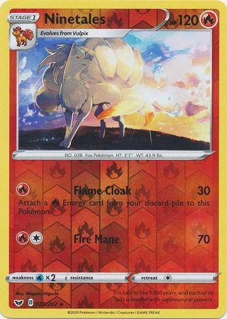 Ninetales : SWORD & SHIELD BASE (Reverse holo) - 023/202